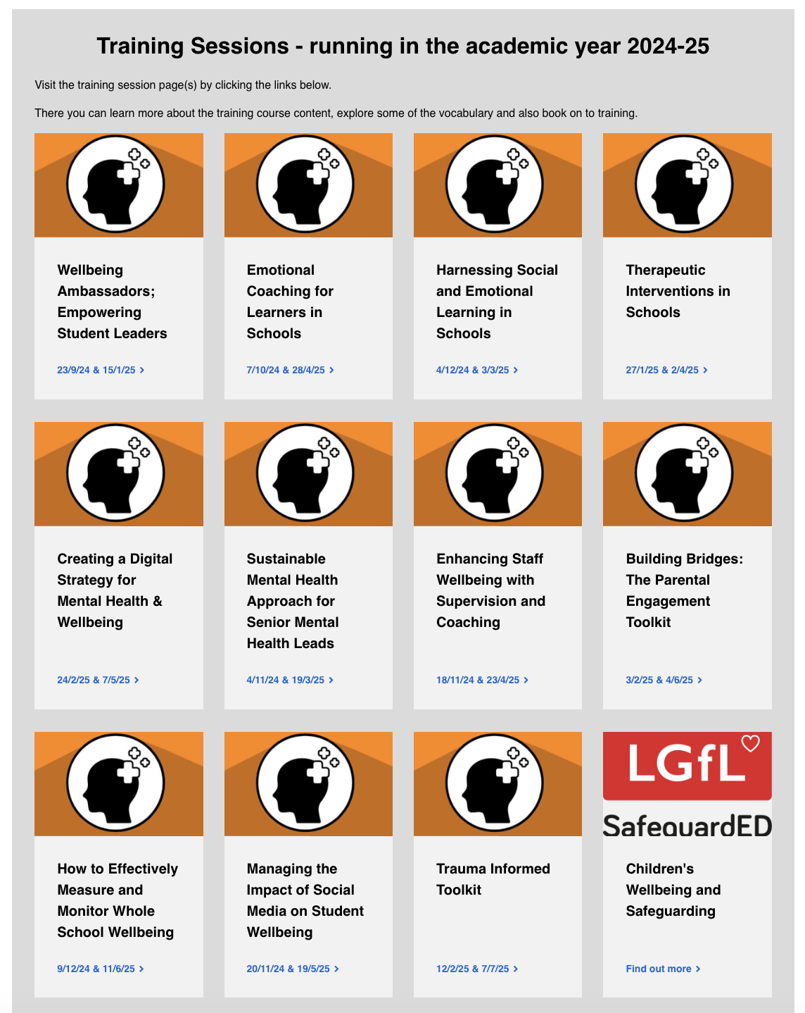 Mental Health And Wellbeing Training 2024 25